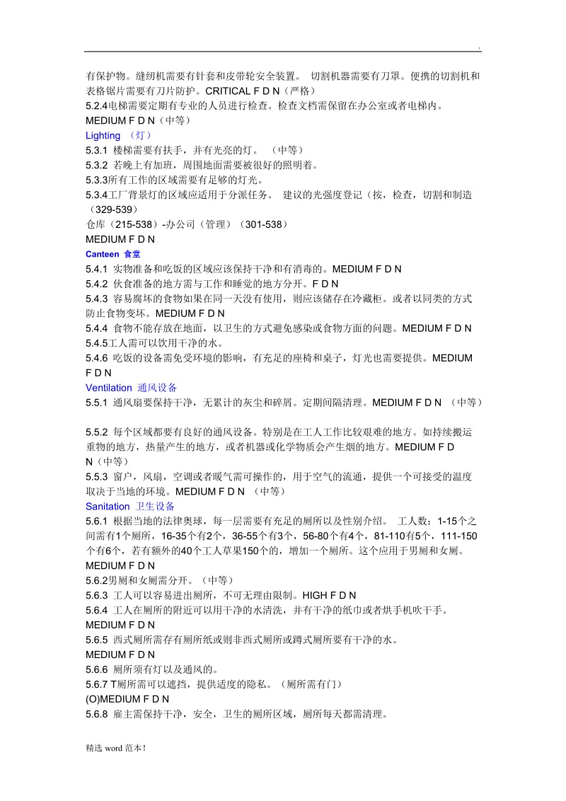工廠審核標準的要求(中文).doc